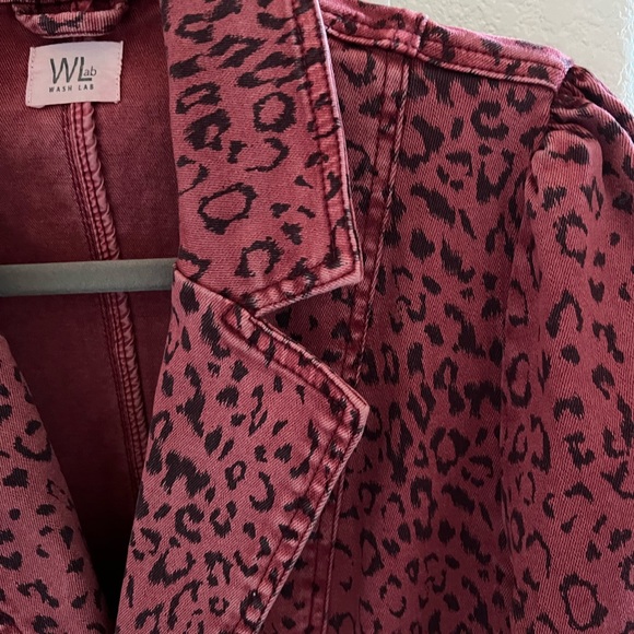 Wash Lab Jungle Denim Blazer -Size M Medium.  Red/Berry Color - Picture 6 of 13